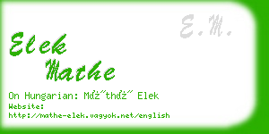 elek mathe business card